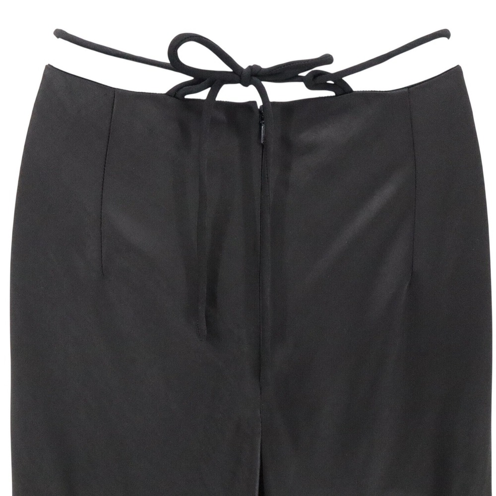 Rachel Gilbert Ryder Black Satin Cutout Tie Waist Maxi Evening Skirt Size 6 - Picture 6 of 9